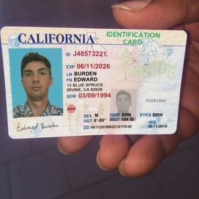 Fake and Real USA ID Card